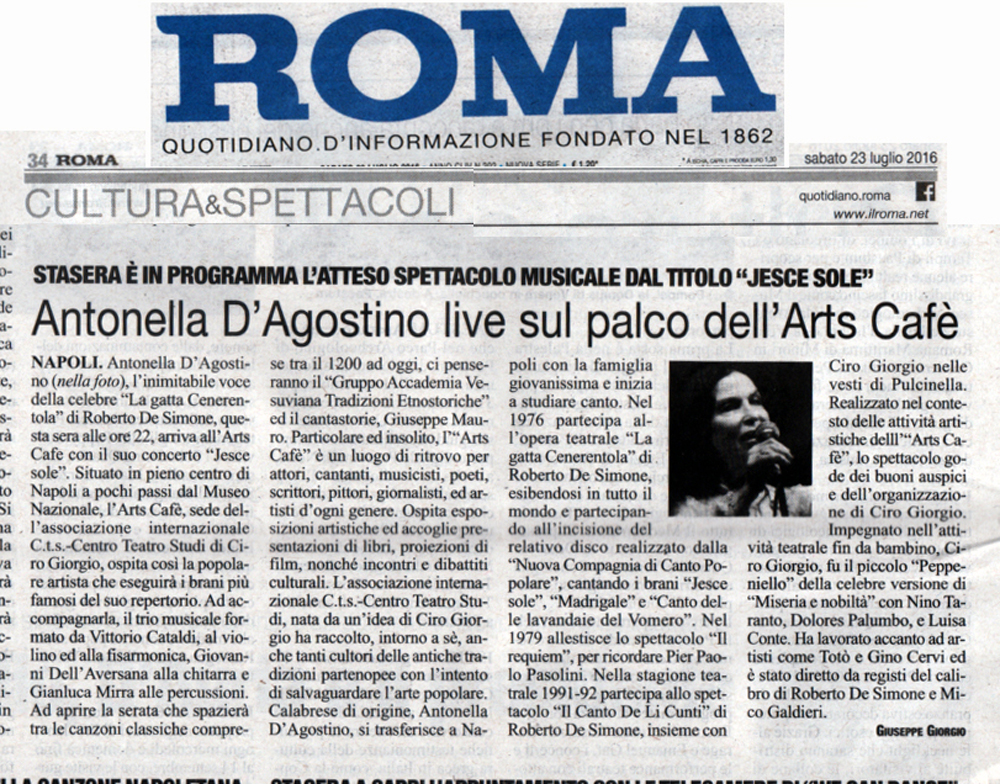 23  luglio 2016 Antonella D'Agostino